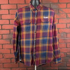 Ezekiel Men's Large Plaid Button-Down Shirt – Casual, Cotton, Skate‎ Style